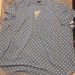 Torrid Harper Blue and White Polka Dot Top